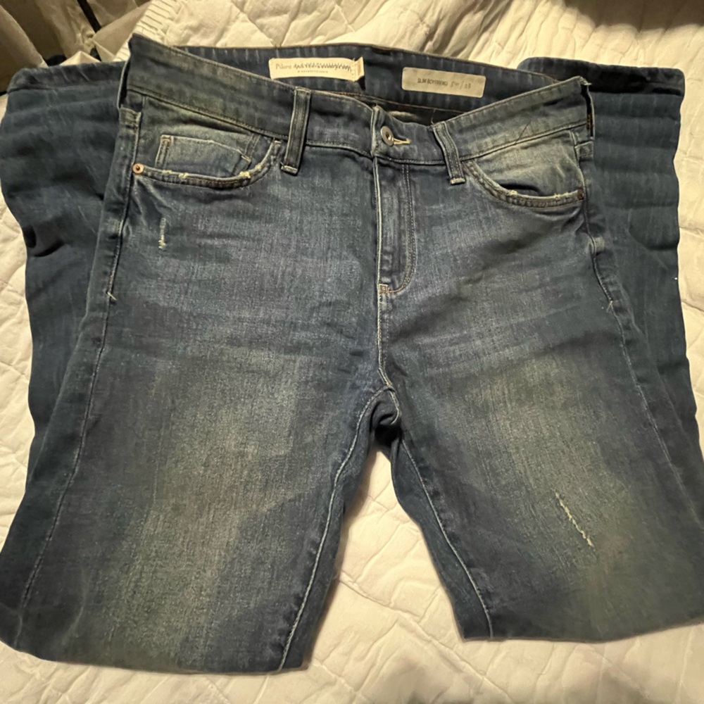 Pilco by Letterpress by Anthropologie boyfriend cut Jean. Very soft light denim